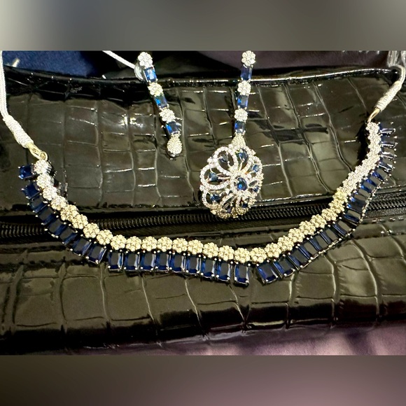 Diamond cz blue set - Picture 1 of 2